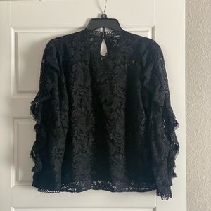Lace Mock Ruffle Top